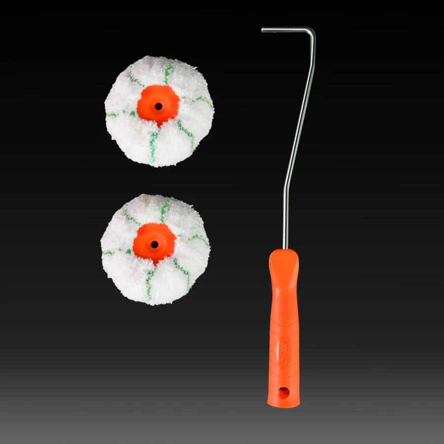 1 Stütze 2 kürbisförmige Walzenbürsten; Expertenwerkzeuge für Innenecken; Professionelle Eckwalzenbürsten Image