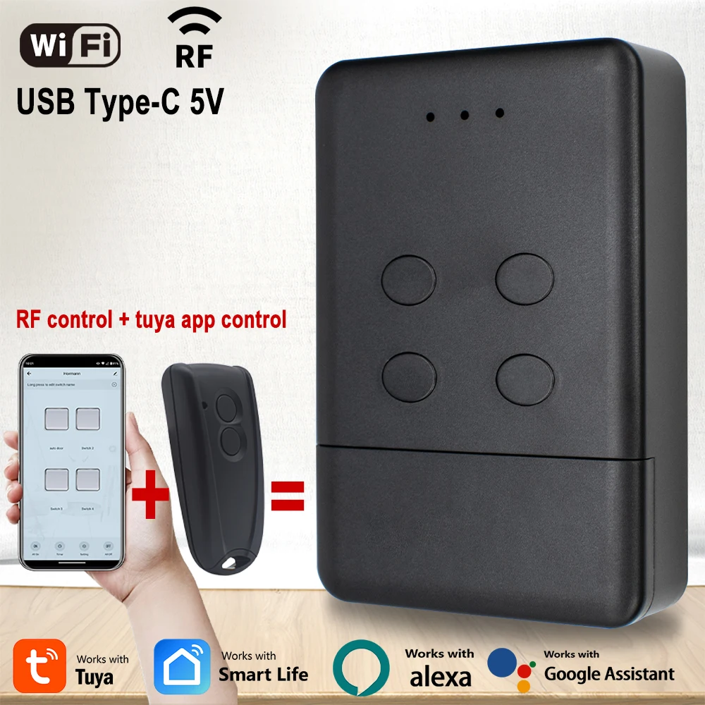 ECOSTAR Smart Wifi RF 2 in 1 Garagentor-Fernbedienung RSC2 RSE2 433 Handsender-Controller Typ-C 5V Teilenfunktion Alexa Image