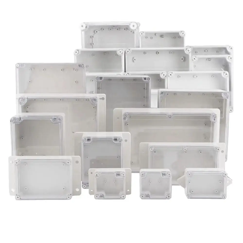Neue wasserdichte Outdoor-Anschlussdose, transparent, 10 Stile, Gehäuse für elektronische Instrumente, Kunststoff, elektrische Projektboxen Image