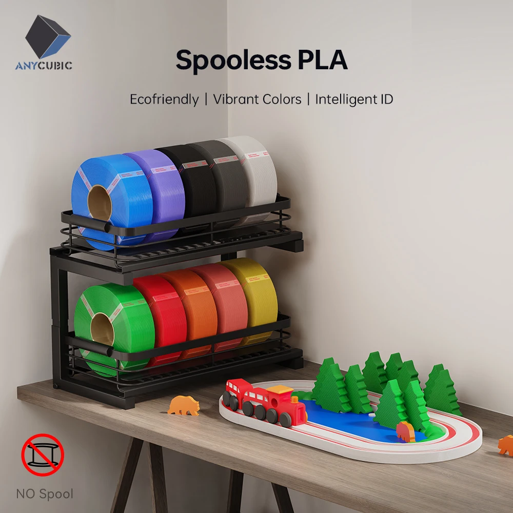 ANYCUBIC 10 kg Nachfüll-PLA-Filament 3D-Drucker 1,75 mm spulenloses Kunststoff-Gummi-Filamentmaterial für FDM-3D-Drucker für Kobra 3 S1C Image