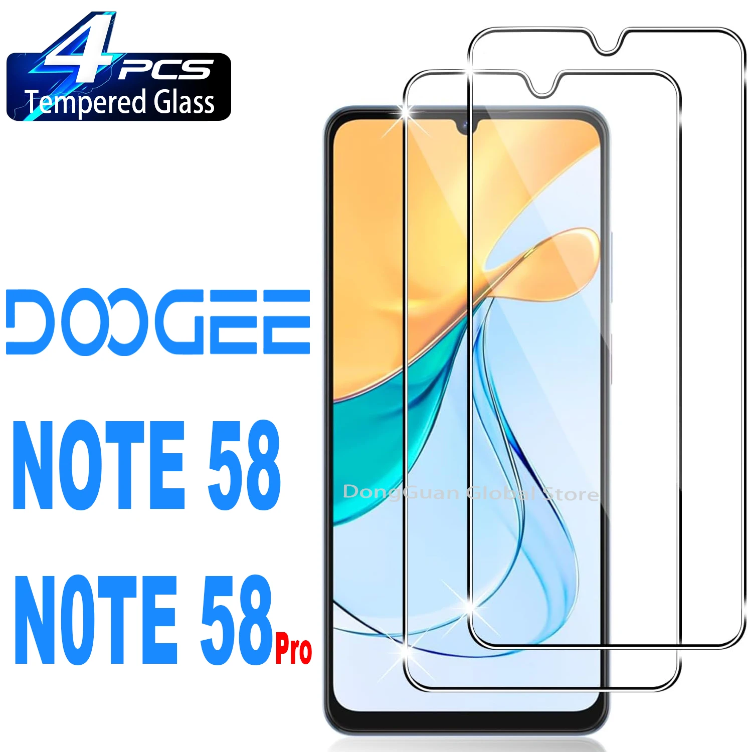 Für DOOGEE Note 58/Note 58 Pro Displayschutzfolie aus gehärtetem Glas Image