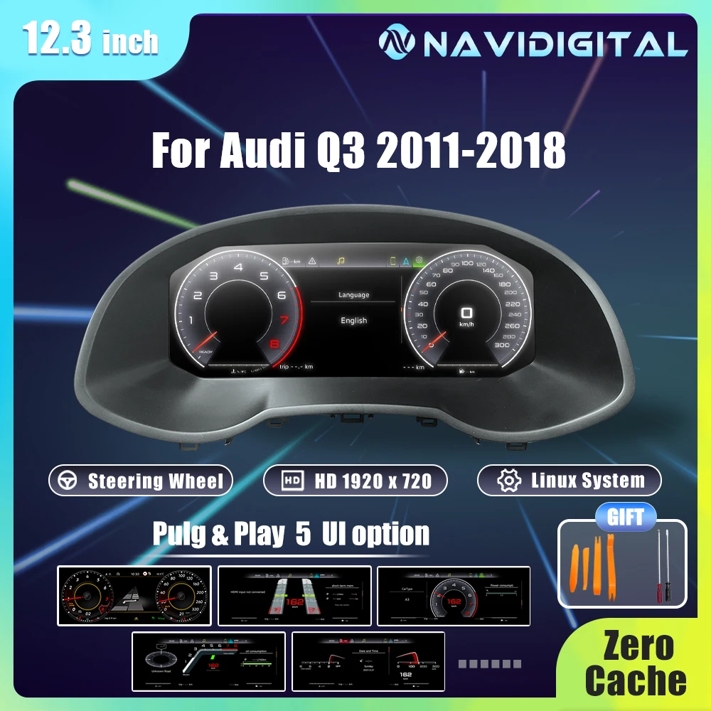 12,3'' LCD Digital Dashboard Für Audi Q3 2011-2018 Jahre Auto Lcd Panel Tacho Virtuelles Cockpit Image