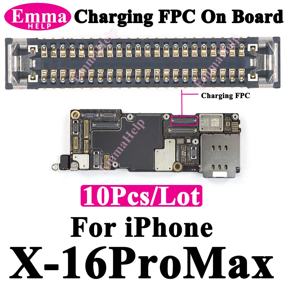10 Stücke Original Lade Dock FPC Stecker für iPhone 13 11 16 Pro Max 14 15 Plus 12 Mini XS Max auf Logic Board USB Ladeanschluss Image
