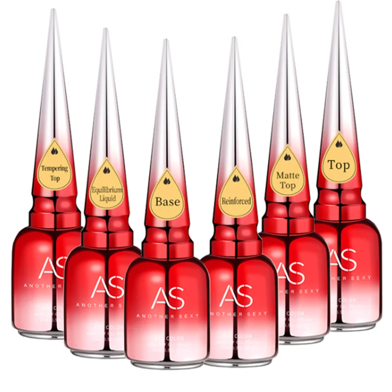 AS Gummi-Grundlack, UV-Gel, bunter Gel-Nagellack, semi-permanenter gehärteter Decklack, UV-LED, Nagelkunst, Maniküre, Nagellack Image