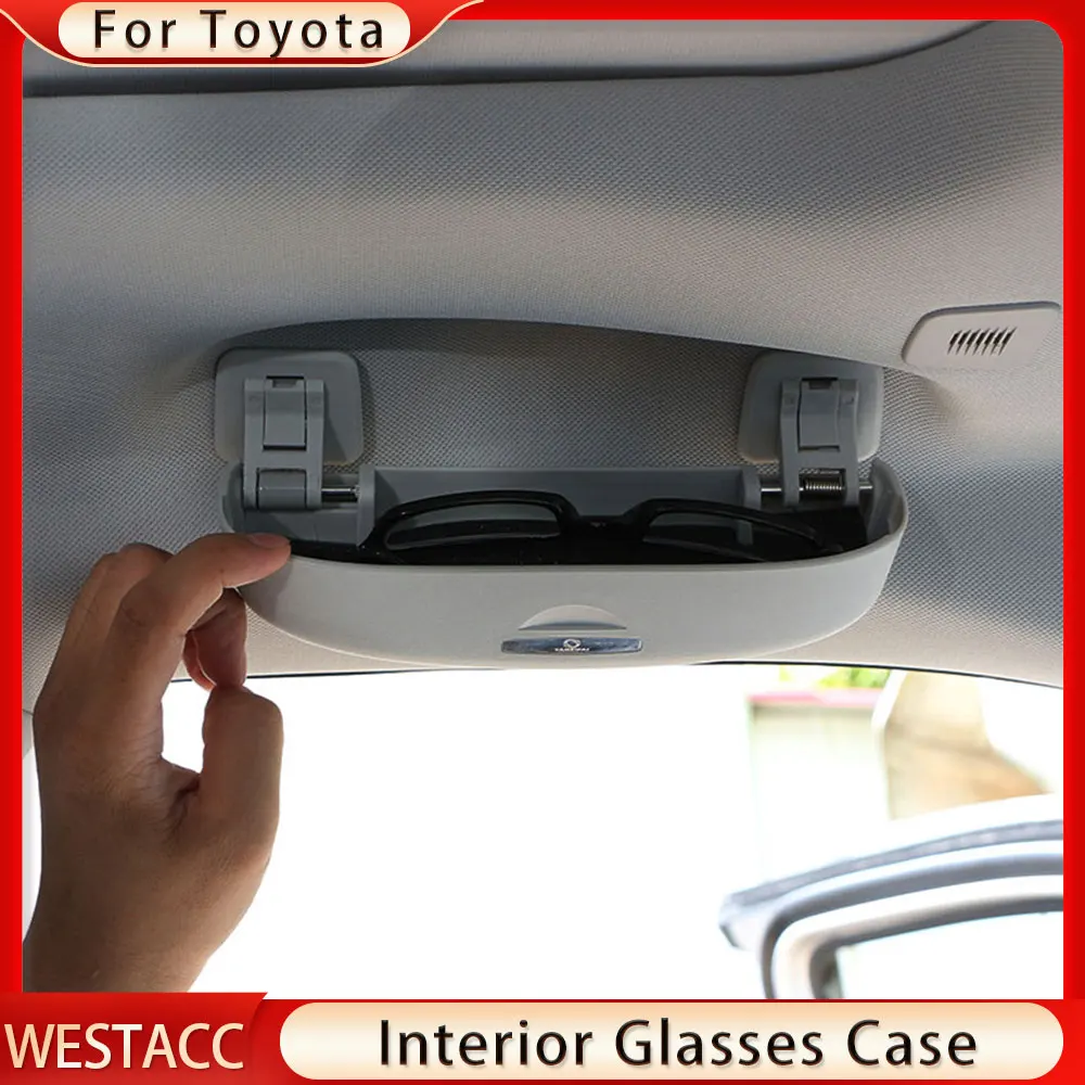 Auto Gläser Fall Sonnenbrille Halter für Toyota Corolla CHR Camry RAV 4 Levin Highlander Sonnenbrille Lagerung Box Zubehör Image