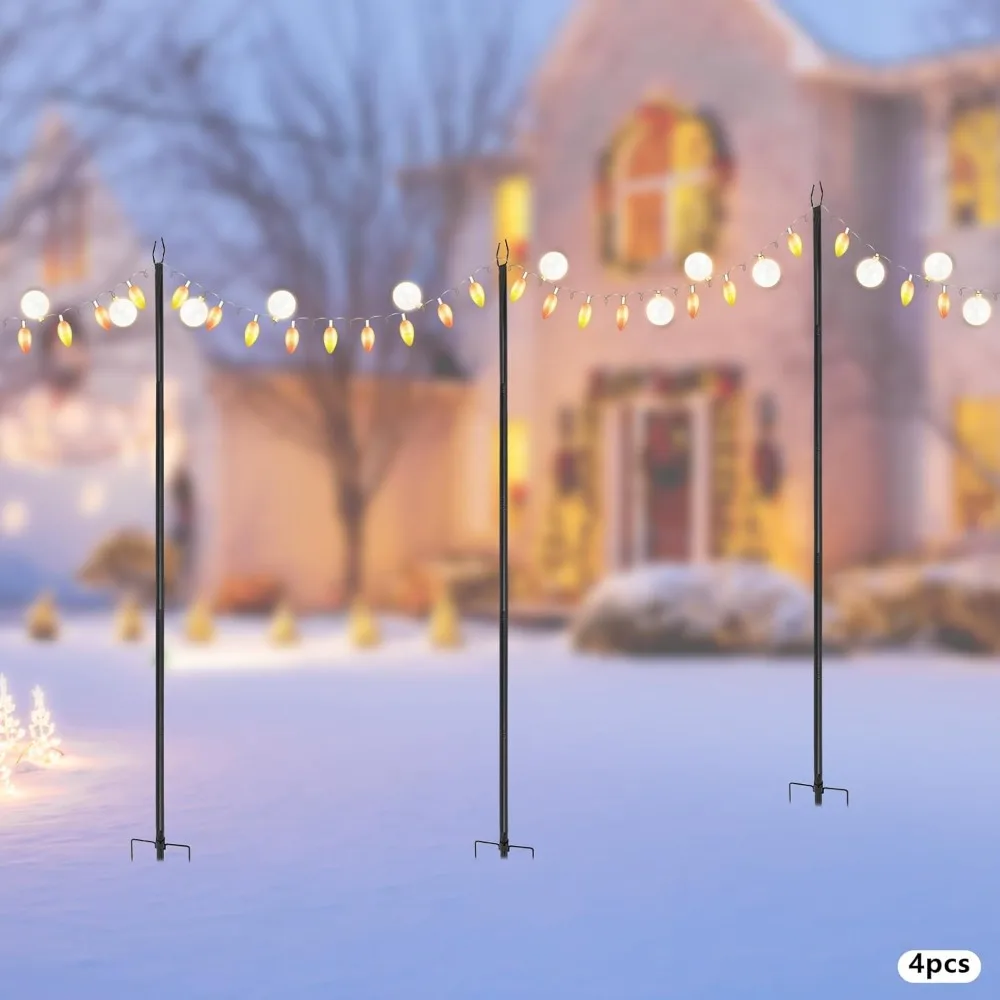 4PCS Terrasse Beleuchtung Stehen Zaun Montiert Außerhalb Hängen Licht Pole Eisen Beleuchtung Stehen Atmosphäre Kreation
