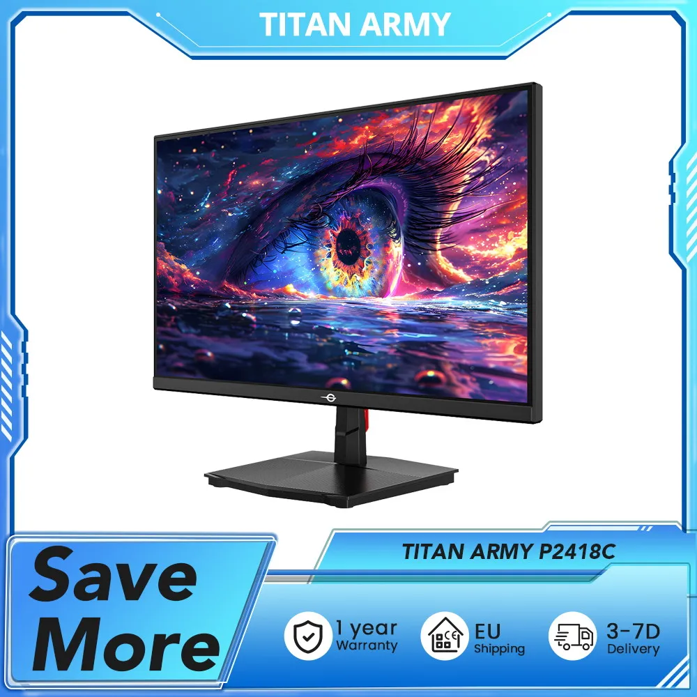 TITAN ARMY P2418C Büromonitor, 23,8 Zoll 1920*1080 16:9 CSOT IPS-Bildschirm, 144 Hz, HDR400, 6 Szenario-Modi, unterstützt VESA-Halterung Image