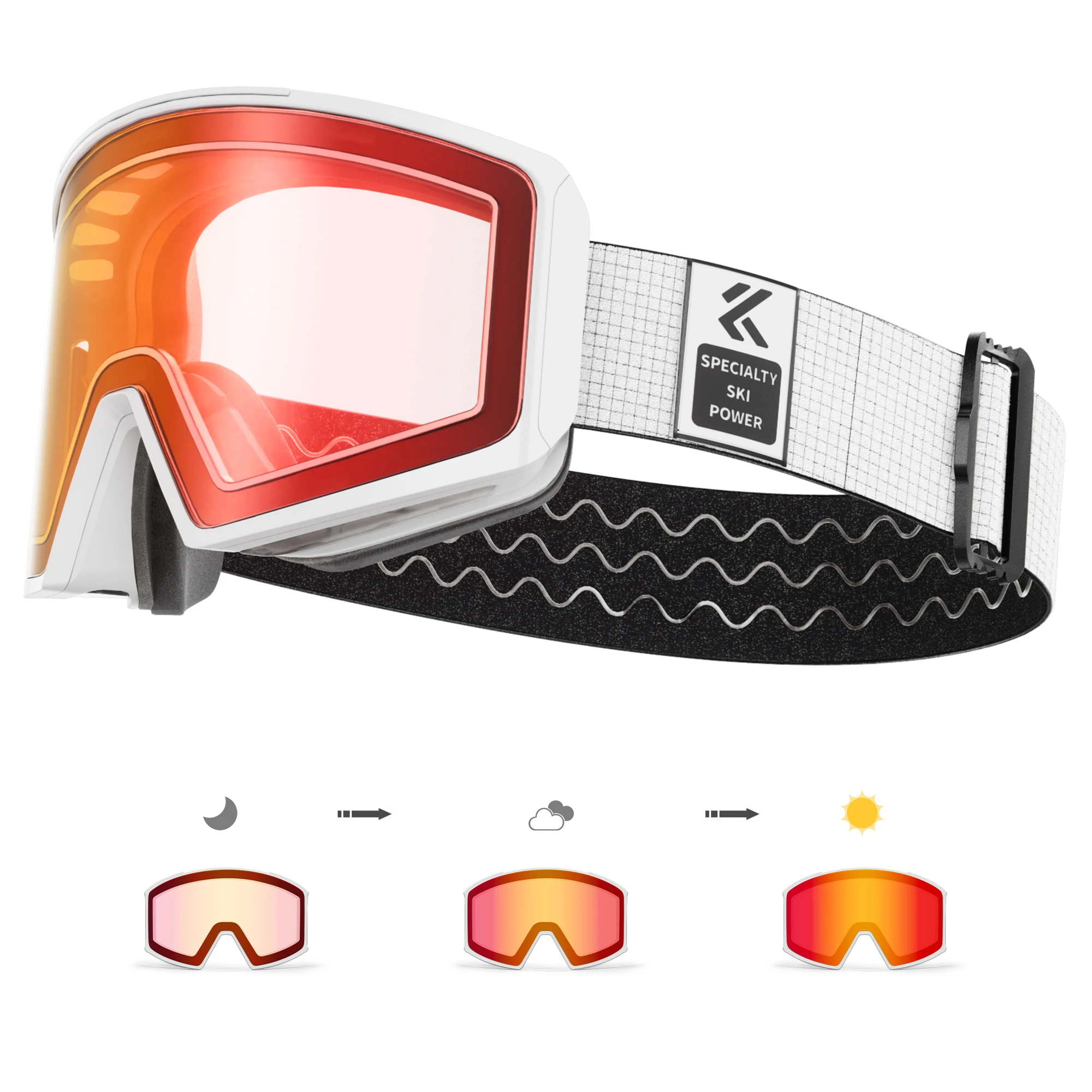 KAPVOE Outdoor Photochrome Ski Brille Snowboard Männer Gläser Winter Schnee Frauen Sonnenbrille UV400 Magnetische Anziehung Objektiv Neue Image