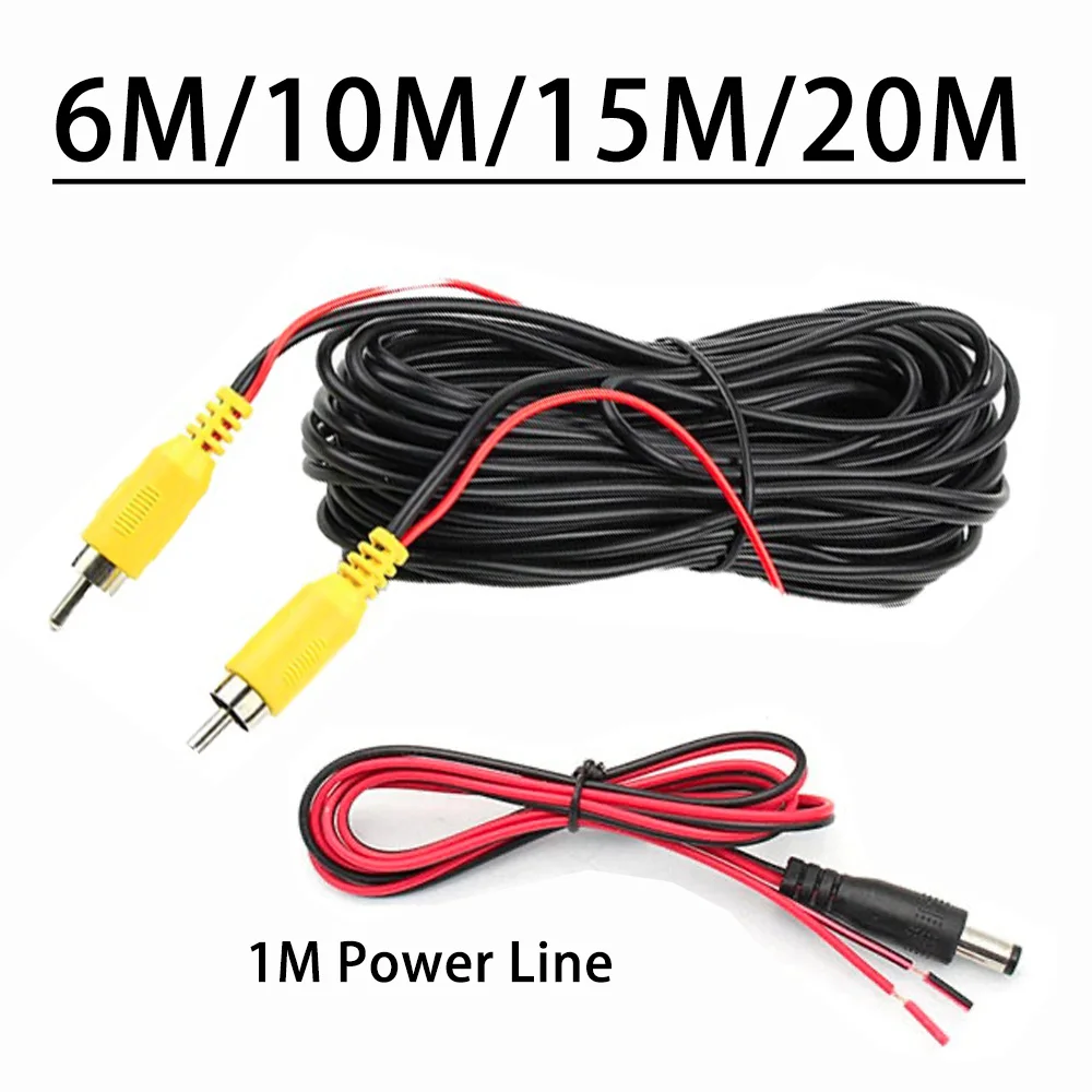 6/10/15/20 Meter Auto Rückansicht Kamera RCA AV Farbe Video Stecker auf Stecker Adapter Kabel Tragbare Video Kabel Verlängerungskabel Image