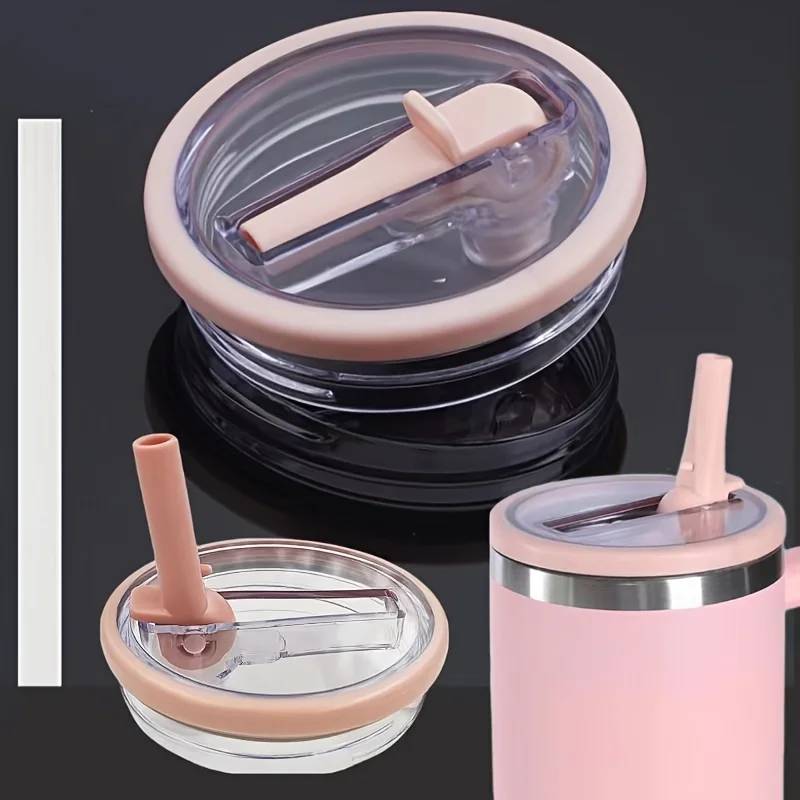 40-Unzen-Becher mit flachem Boden, Flip-Strohhalm-Abdeckung, Ersatz für Stanley Quencher, Stanley Cup auslaufsichere Becherabdeckung mit flachem Boden Image