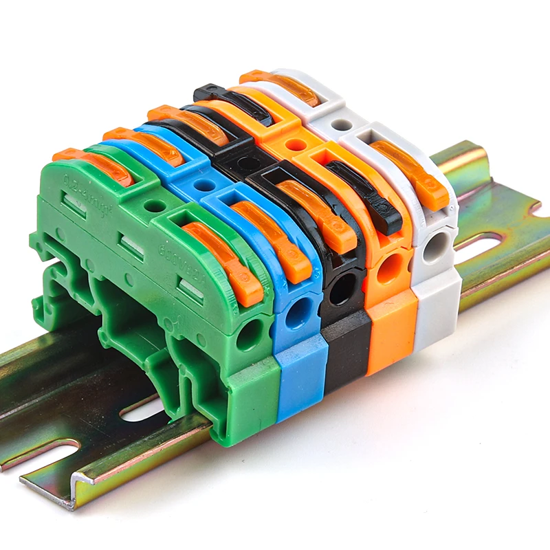 10 Stück DIN-Schienen-Klemmenblock-Drahtverbinder 211 Quick Wire Compact Splicing Conductor Fast Cable Connector Conductor Image