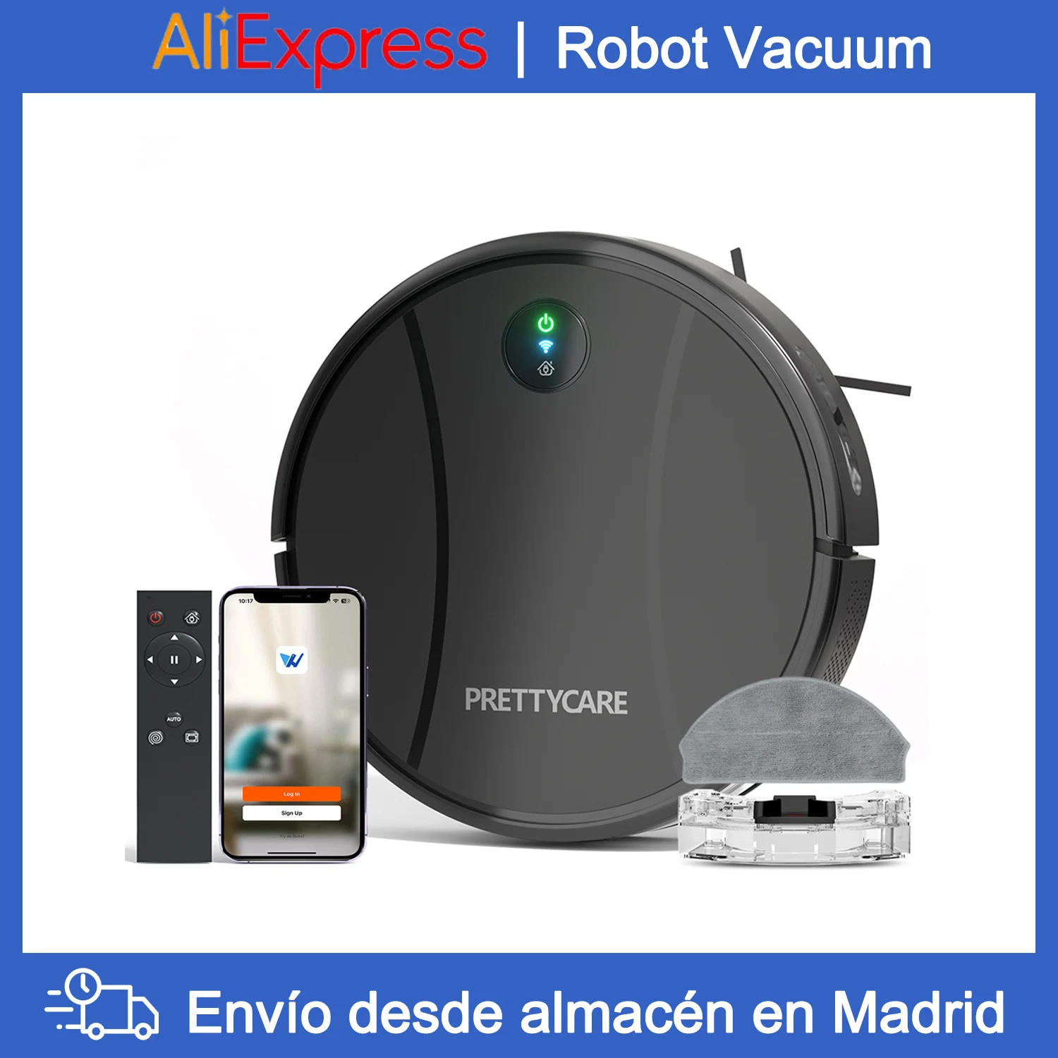 PrettyCare C2 Roboter-Staubsauger 5000Pa Saugkraft Roboter-Staubsauger und Wischmopp-Kombination mit Selbstaufladung und Fortschrittlicher Hinderniserkennung Image