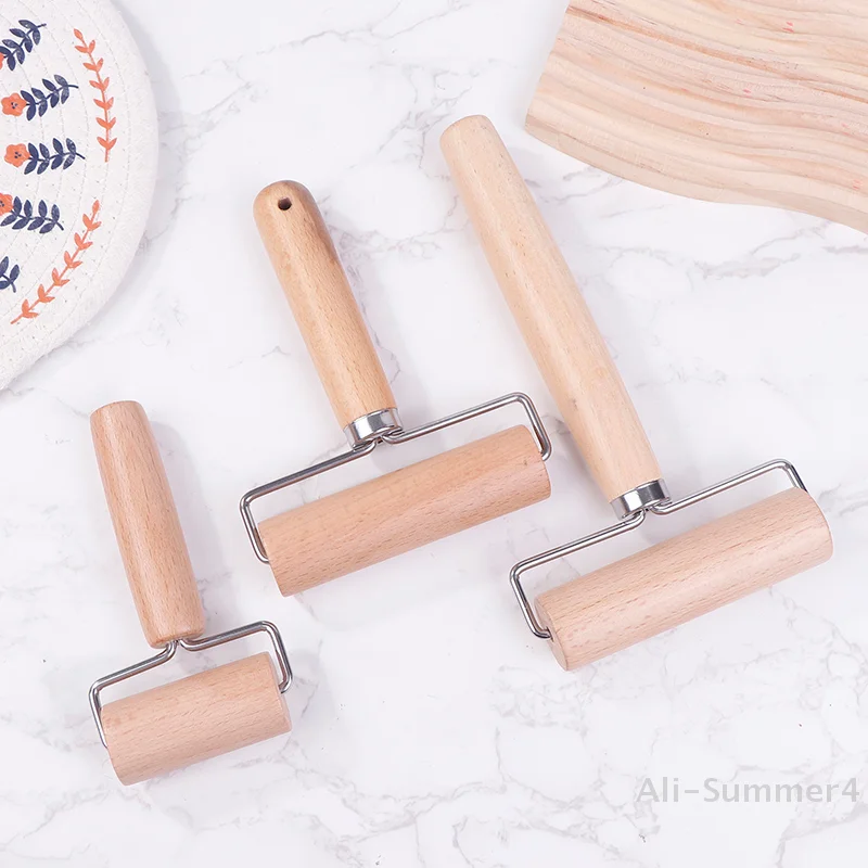 1Pc Kleine Nudelholz T Form Holz Teig Manuelle Roller Langlebig Pizza Bäcker Roller Küche Backen Zerquetschen Nüsse Cracker utensilien Image
