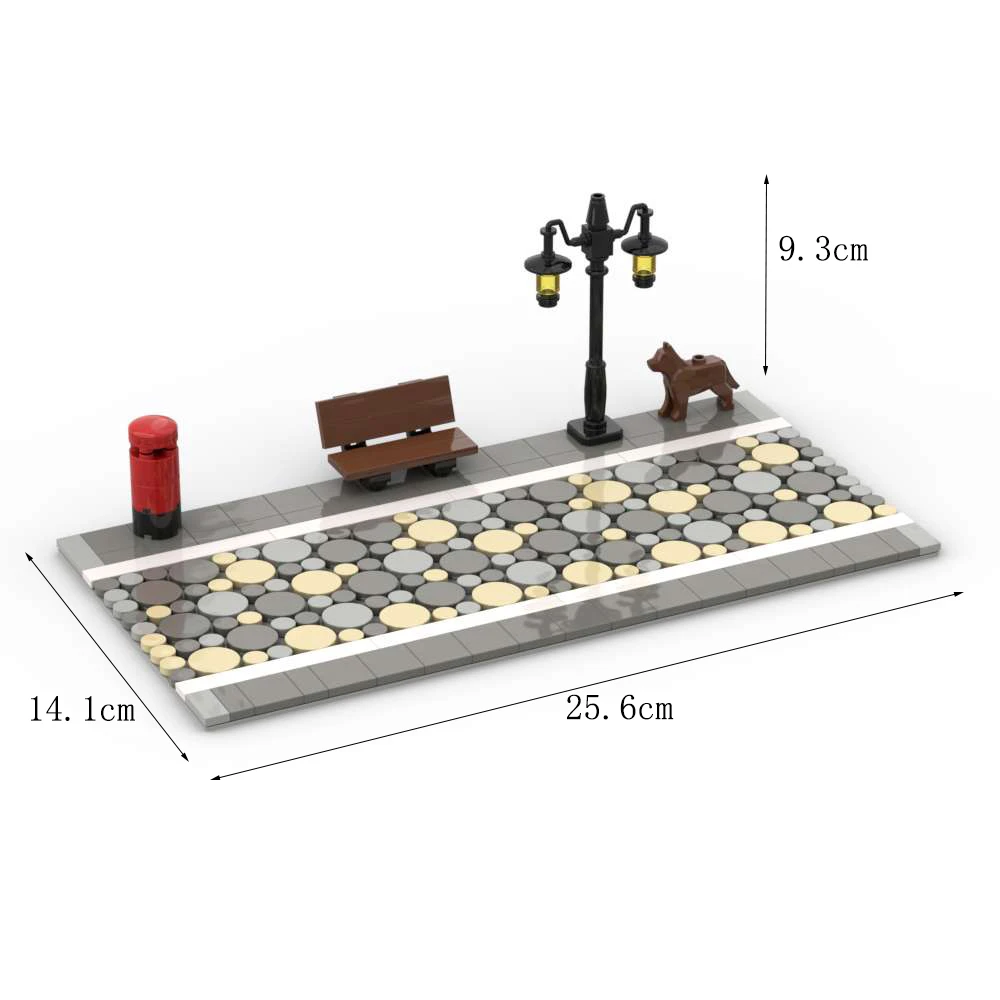 Moc Modell städtische Straße Landschaft Straßen ansicht Industrie zeit Straßenbau Ziegel DIY Stadt klassische Landschaft Spielzeug für Kinder Image