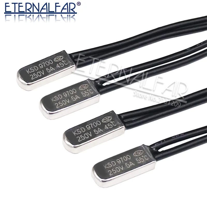 Thermostat-Wärmeschutzsicherungen KSD9700 250 V 5 A 45 C 50 C 55 C 60 C 65 C 70 C 75 C 80 C 85 C 90 C 95 C 100 C 105 C 110 C 115 C 125 C 150 C N/C Image