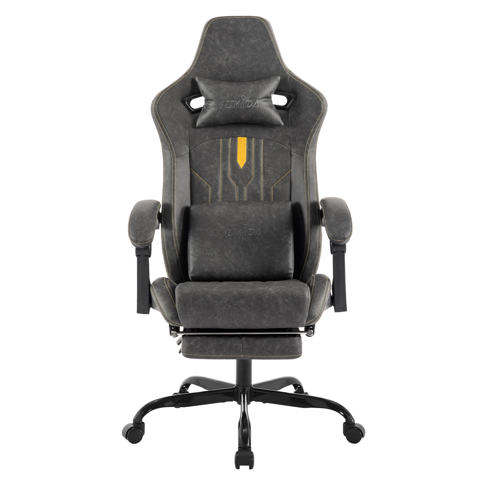 SUKIDAGaming-Stuhl, Computerstuhl, ergonomischer Gaming-Stuhl mit Fußstütze, Bürostuhl, ergonomischer Computerstuhl mit Lordosenstütze Image
