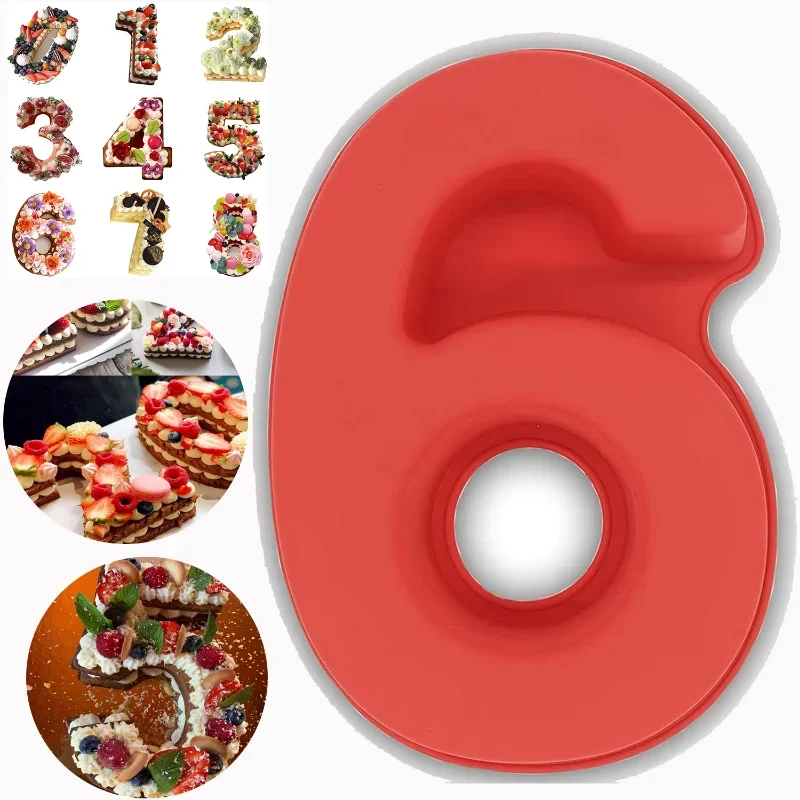 3d Silikon Nummer Kuchen form DIY digitale Bäckerei Schokoladen gebäck Creme Antihaft-Backform für Geburtstag Hochzeitstag Image