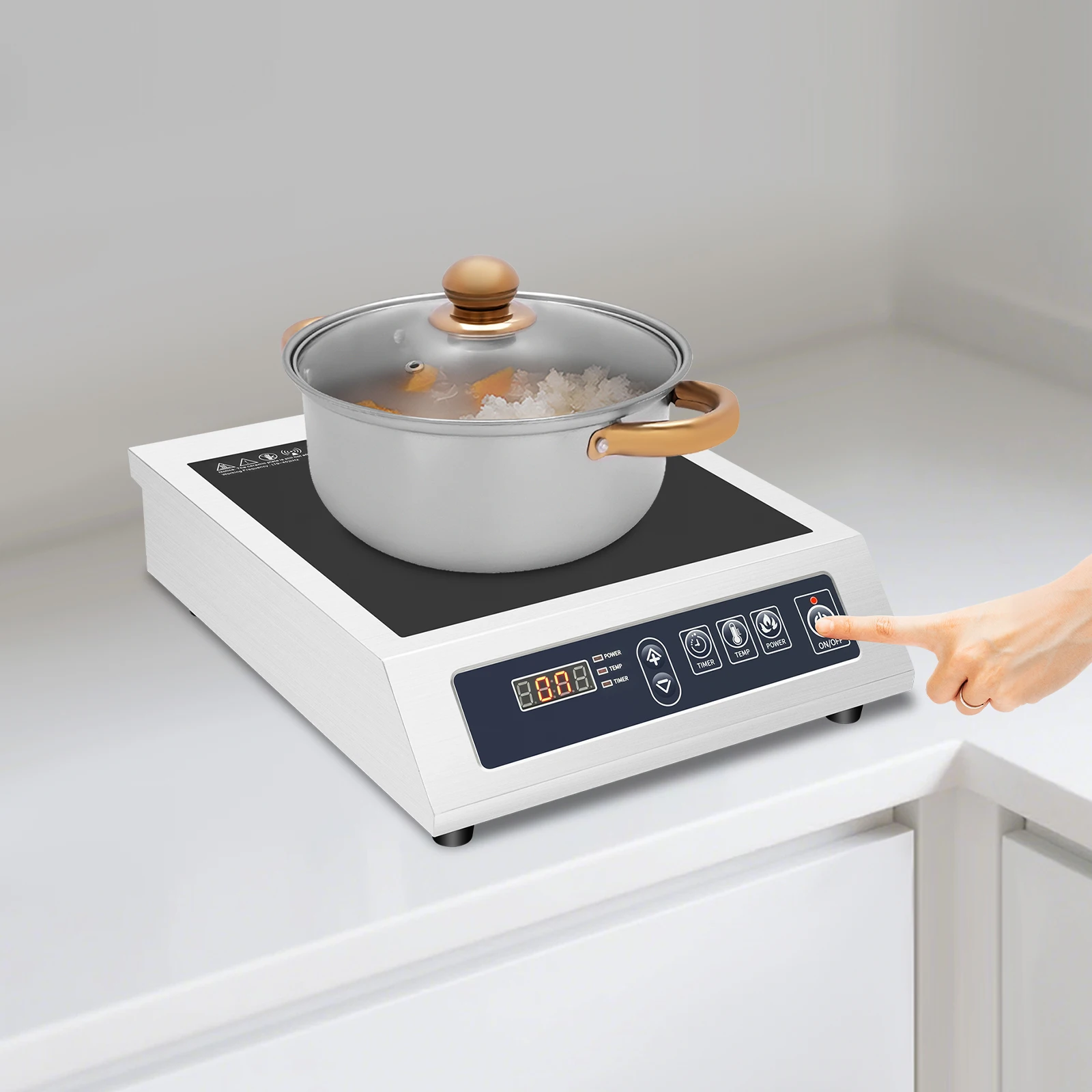 Induktionskochfeld, einzelne Induktionskochplatte, 3500 W, Induktionskochfeld, 220 V, mit LED-Digitalanzeige für die Küche zu Hause