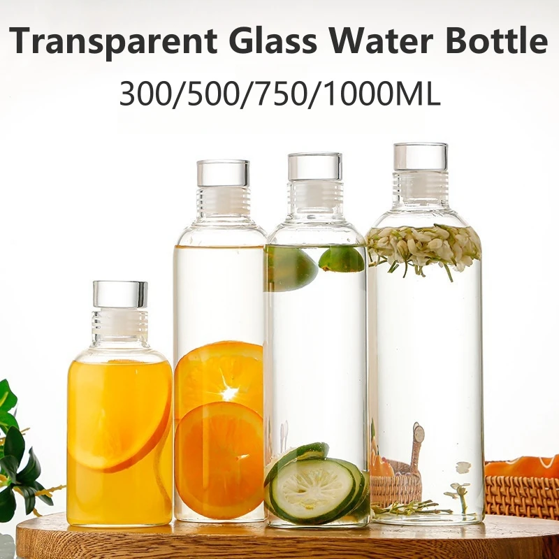 300/500/750/1000 ml Glas Wasserflasche Multifunktions-Milchbecher Tragbarer Outdoor-Sport Versiegelter transparenter Behälter für Reisen Image