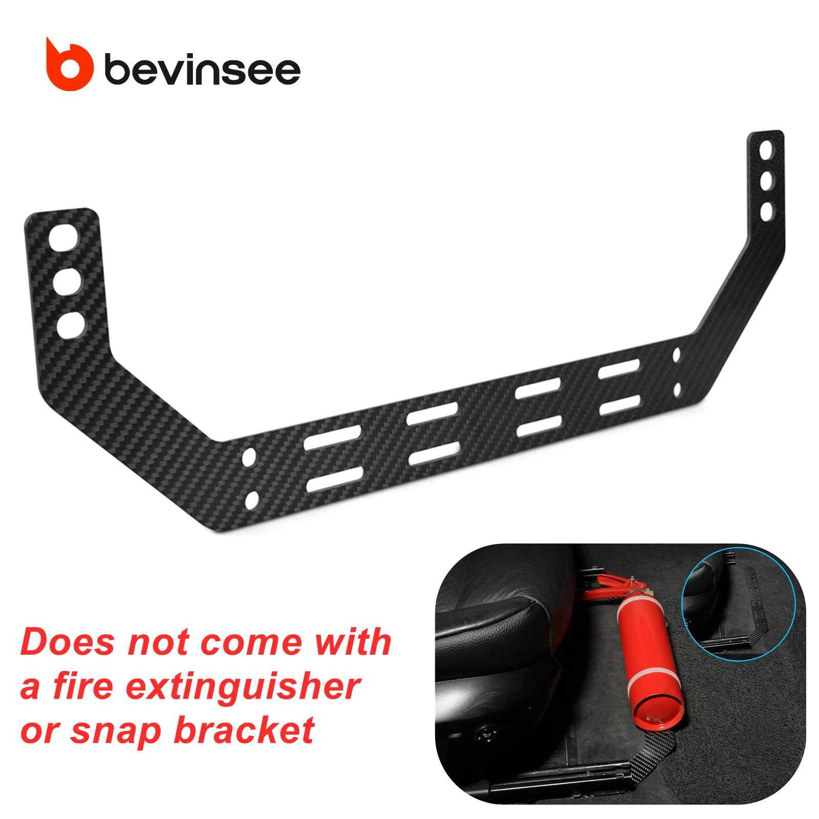 BEVINSEE Kohlefaser-Feuerlöscherhalterung Beifahrerseitige Halterung für BMW E90 E91 E92 E93 320d 328i 330i 335i 320i 2005-2013 Image
