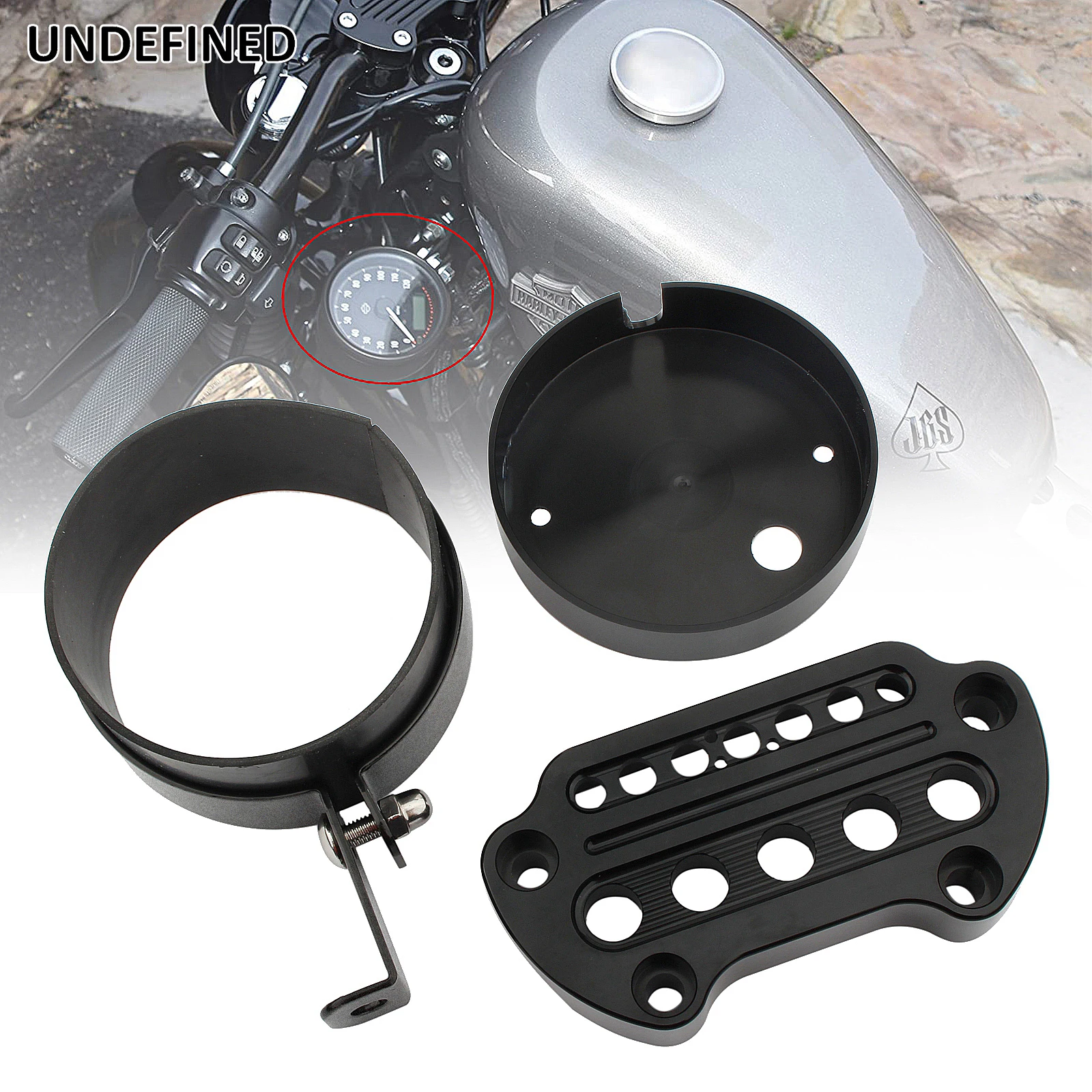 Motorrad-Tachometerhalterung zur seitlichen Montage, Umzugsabdeckung, Lenkeroberklemme für Harley Sportster 883 1200 XL 42 72 1993–2020 Image