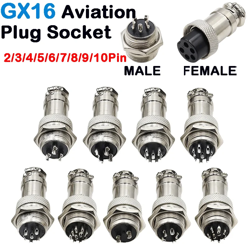 5 stücke GX16 2/3/4/5/6/7/8/9/10 Pin Männlich & Weiblich 16mm Metall Rund Luftfahrt Stecker Buchse Stecker 2PIN 3PIN 4PIN 5PIN 6PIN 7PIN Image