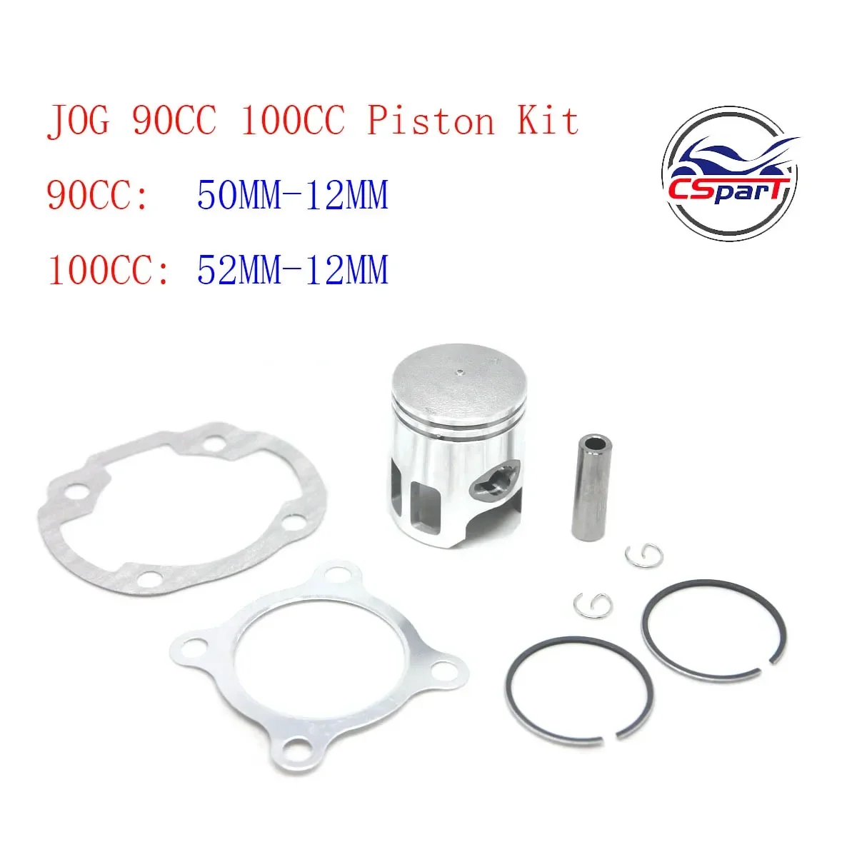 JOG 90 100 50MM 52MM 12MM Kolben Kit 90CC 100CC Minarelli Jog 1P50QMF 1P52QMG Jmstar Wangye sunny Keeway Roketa Roller Buggy Image