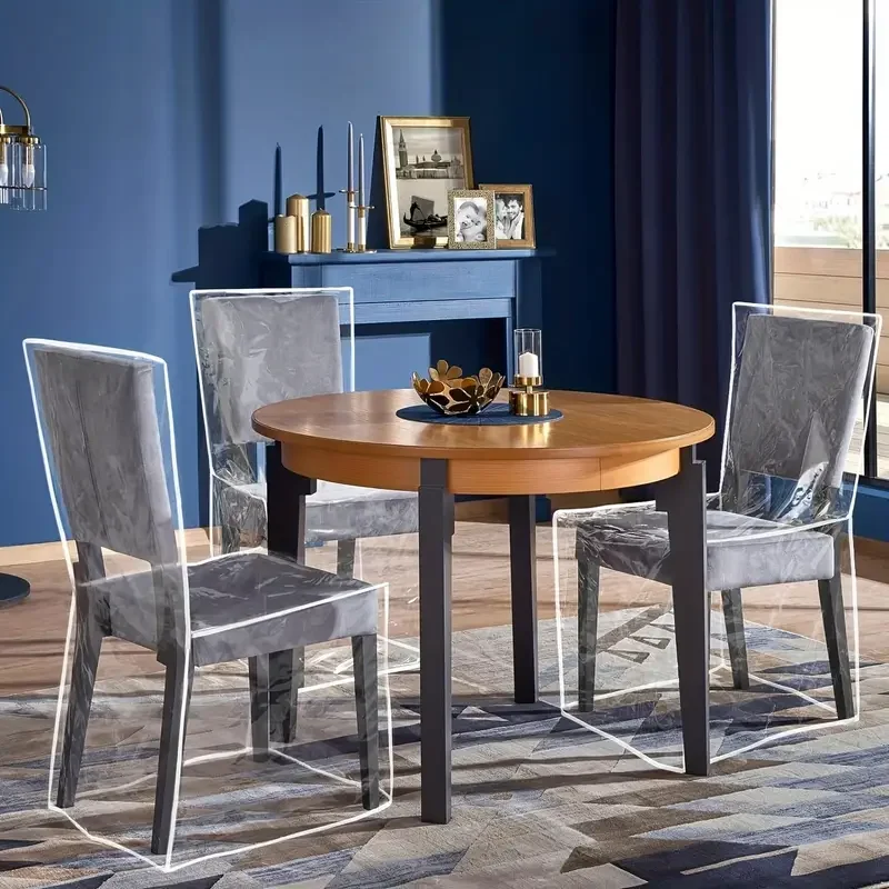 1/2/4 Stück transparente EVA-Sitzschoner für Esszimmer, wasserdichter und staubdichter Stuhlschonbezug. Esszimmerstuhlbezüge aus Kunststoff Image