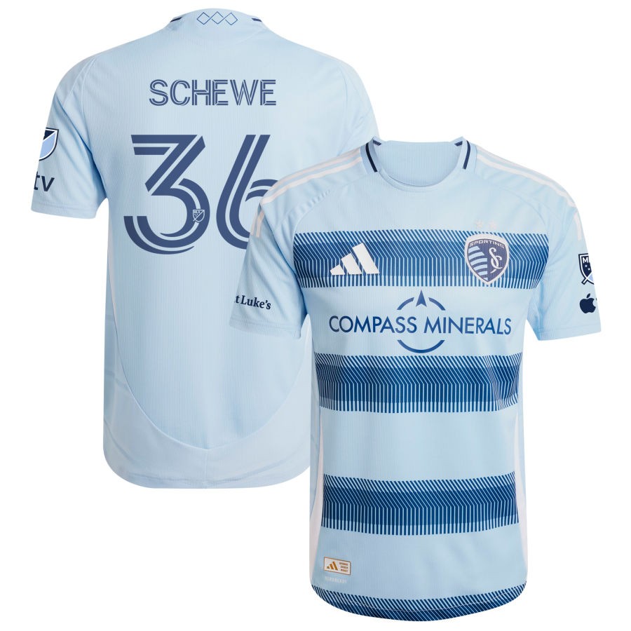 Ryan Schewe Men's adidas Light Blue Sporting Kansas City 2025 One KC On-Field Authentic Custom Jersey