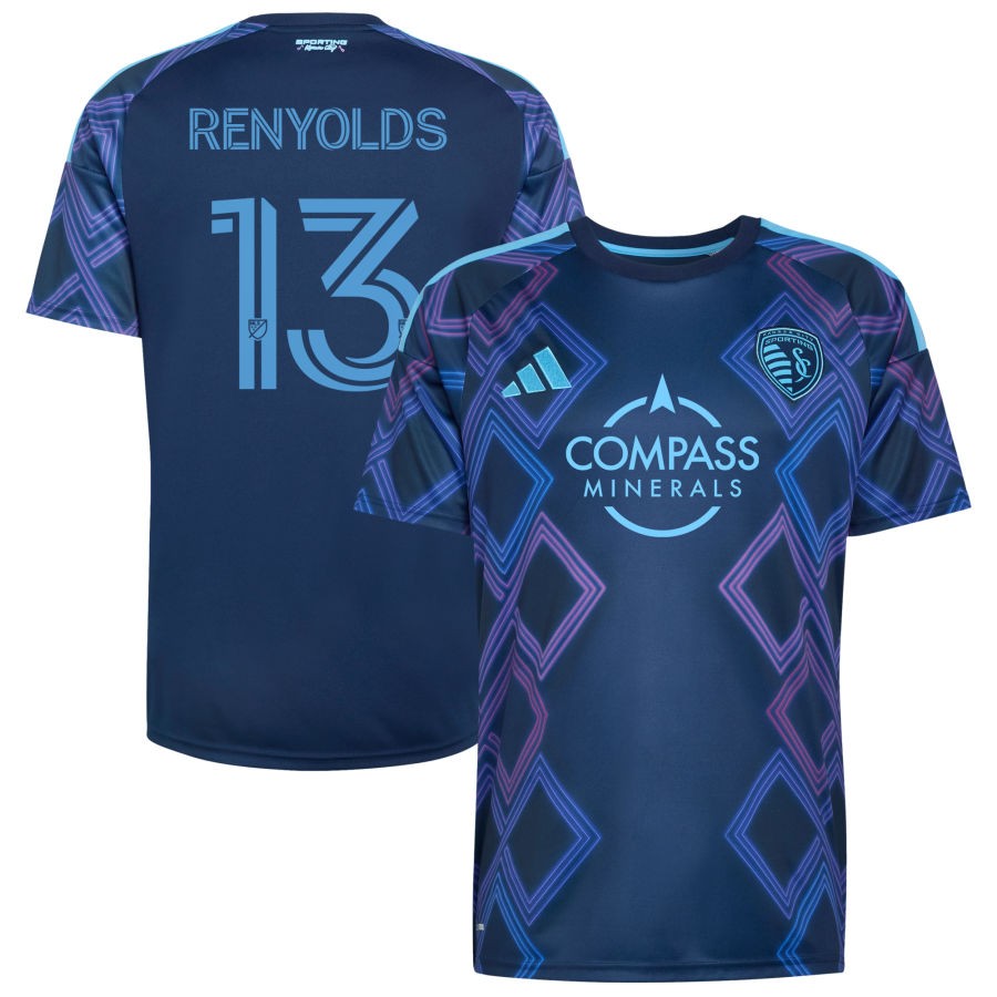 Justin Renyolds Men's adidas Blue Sporting Kansas City 2026 The 18th & Vine Kit Replica Custom Jersey