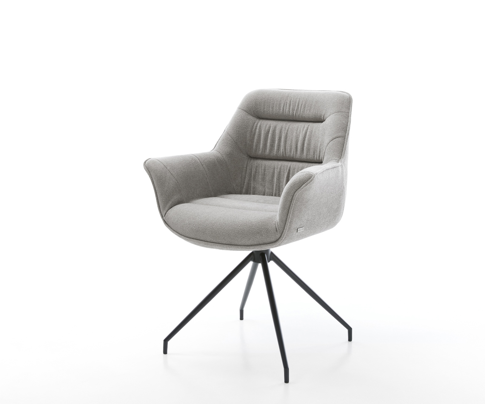 DELIFE Esszimmerstuhl Kaira-Flex Strukturstoff Soft Grau Kreuzgestell konisch Schwarz, Esszimmerstühle Image