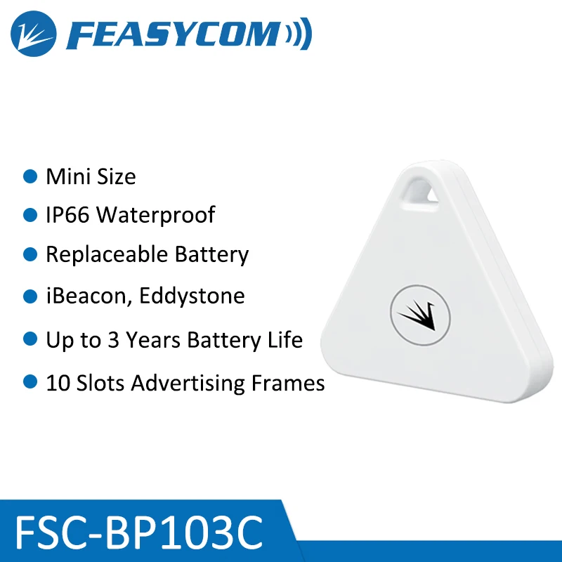 FeasyBeacon BP103C Mini BLE Asset iBeacon Tags Standortverfolgung Eddystone Bluetooth Low Energy Beacon mit austauschbarem Akku Image