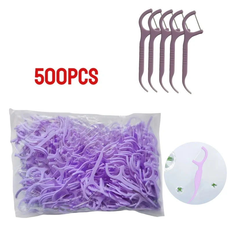 192–500 Stück große, extrafeine und glatte Einweg-Zahnseide – tragbare Zahnseide-Picks für den Haushalt für den Großhandel Image