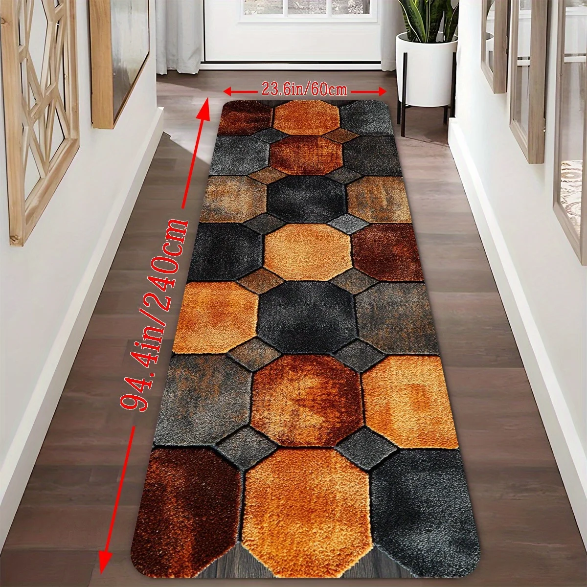 VIKAMA Vintage Plaid Carpet Long Carpet Kitchen Rug Doormat Runner Rug Bathroom Mat Rug For Bedroom Carpet For Live Room Home De