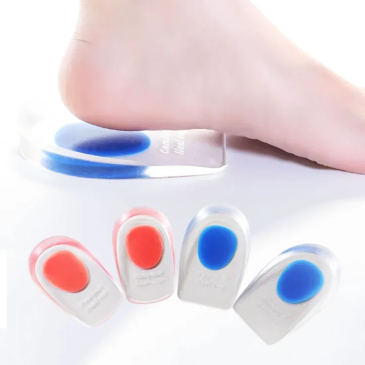 Weiche Silikon-Gel-Einlegesohlen für Fersensporn, Schmerzlinderung, Fußkissen, Fußmassagegerät, Pflege, Fersenbecher, Schuhpolster, Höhen-Einlegesohlen Image