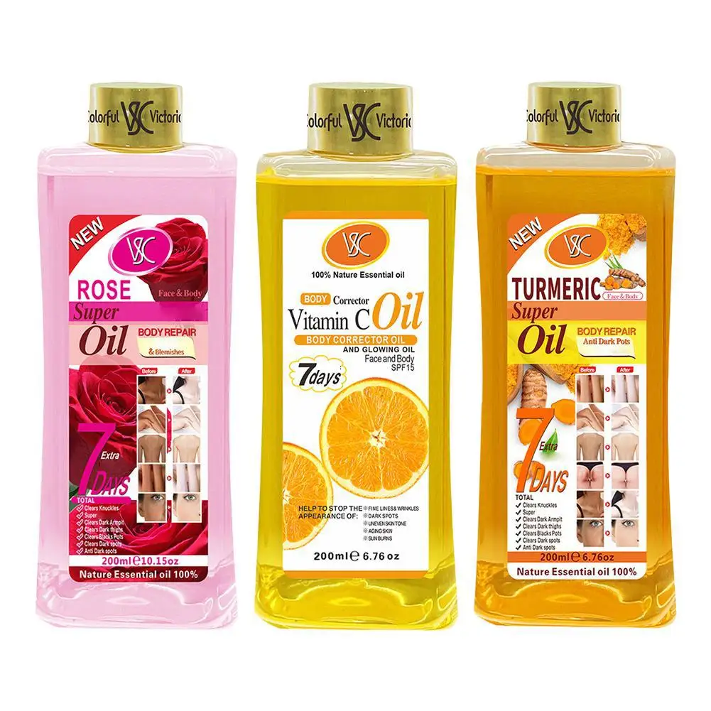 Körpermassageöl Ätherisches Kurkumaöl/Rose/Vitamin C Tief nährt, aufhellend, glättend, Aromatherapie für die Körperhaut Image