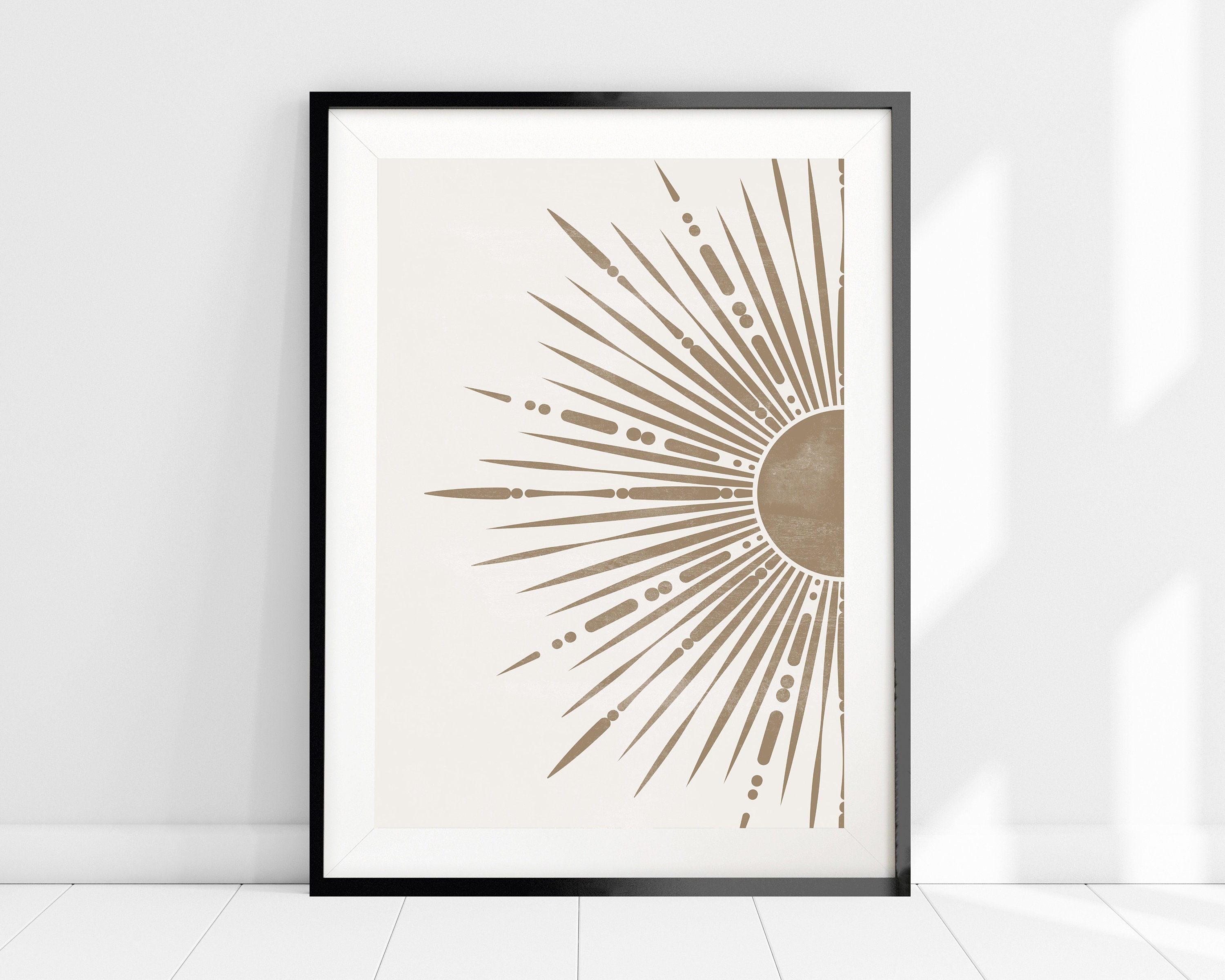 Beige Boho Sun Print, Abstract Sun Print, Neutral Wall Art, Minimalist Art Print, Abstract Wall Art, Living Room Decor, Boho Wall Decor