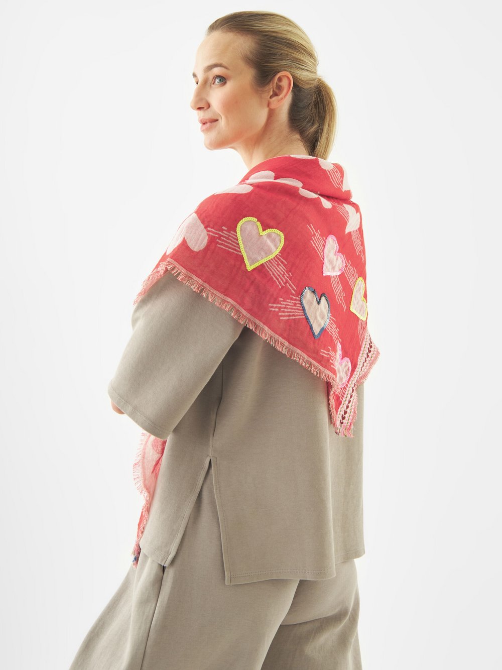 Codello Jacquard-Tuch Damen rot, ONE SIZE Image