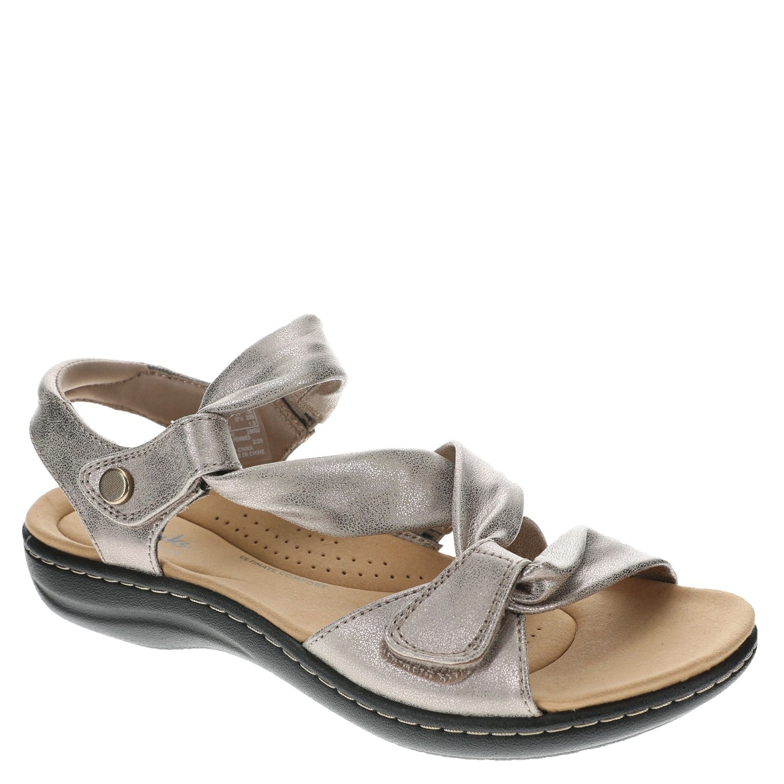 Clarks Laurieann Bell - Womens 9.5 Metallic,Pewter Sandal Medium