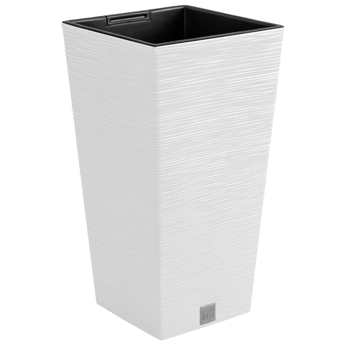 Prosperplast - Weiß farbeer Blumentopf mit Reservoir, FURU-Kollektion - 39,5 x 39,5 x 75,5 cm, 37 l Fassungsvermögen Image