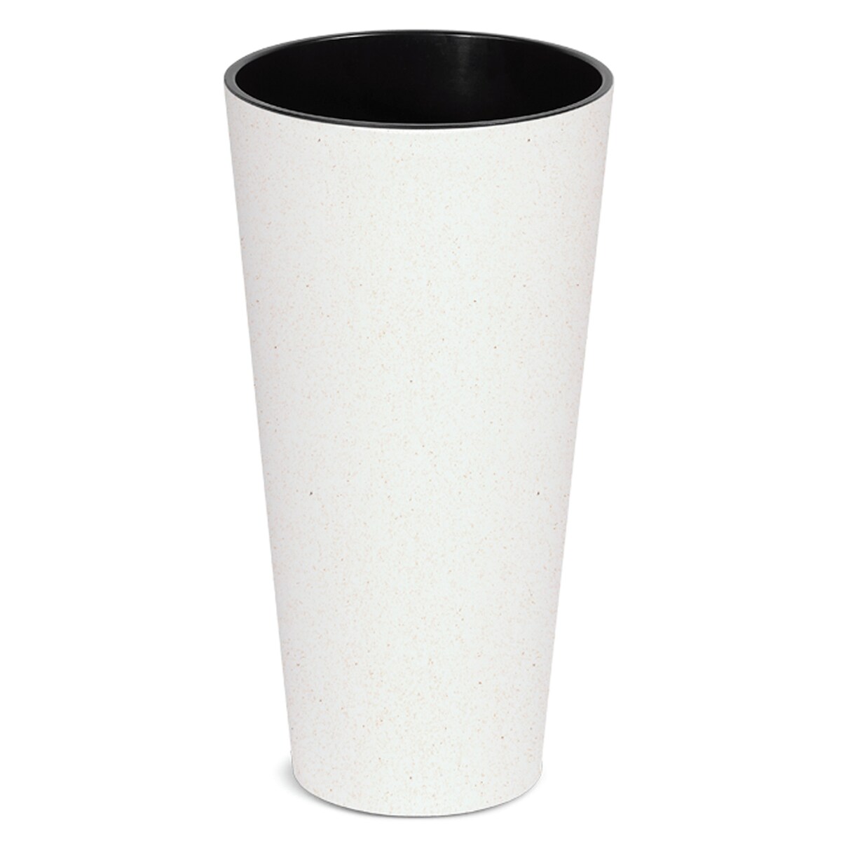 Prosperplast - Hoher runder Blumentopf ohne Reservoir - 30 x 30 x 57,2 cm, 15 l Fassungsvermögen, Weiß farbe Image