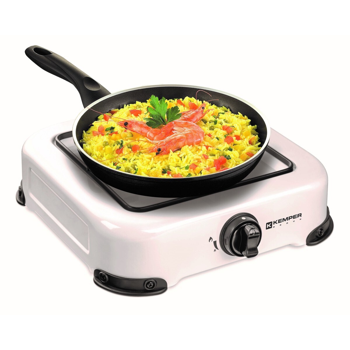 Tragbarer 1-flammiger Gaskocher 1300W Weiß KEMPER Image