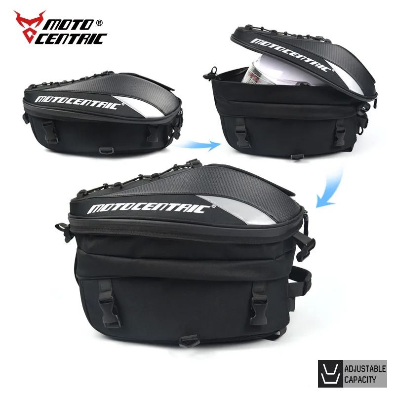 Motocentric Waterproof Motorcycle Tail Bag High Capacity Rear Seat Luggage red (15 L)