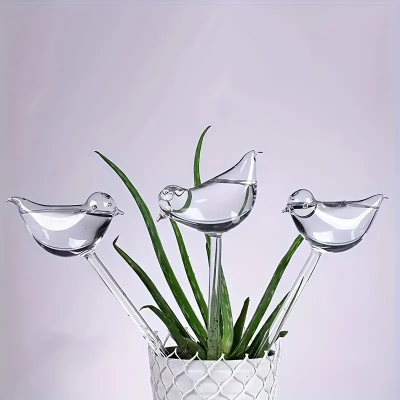 Lazy Water Dispenser Circula, Imitation Glass Plastic Bird Automatic Water Dispenser For Travel white 2pc