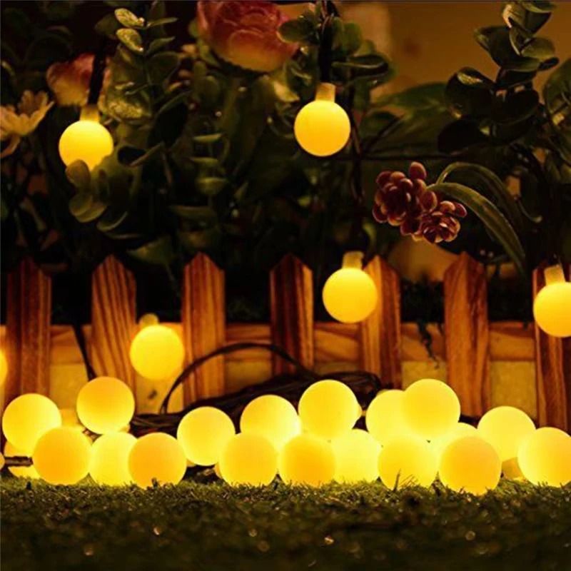 GlowSphere Solar LED Fairy Lights 10M Outdoor Garden Ball String Lights warm 9.5 M