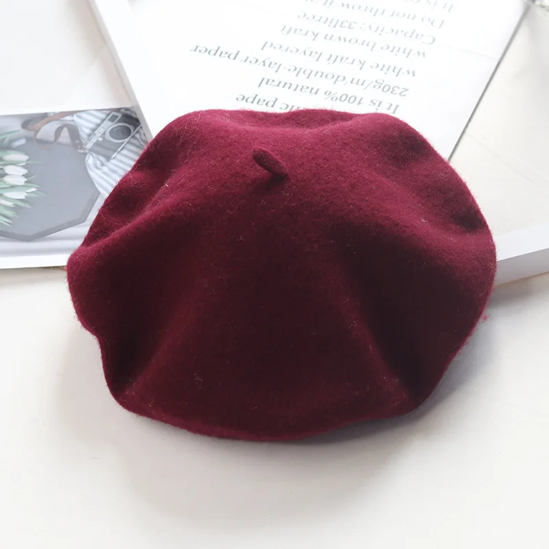 Vintage Wool Beret Hat Warm Winter Accessory For Stylish Comfort coffee