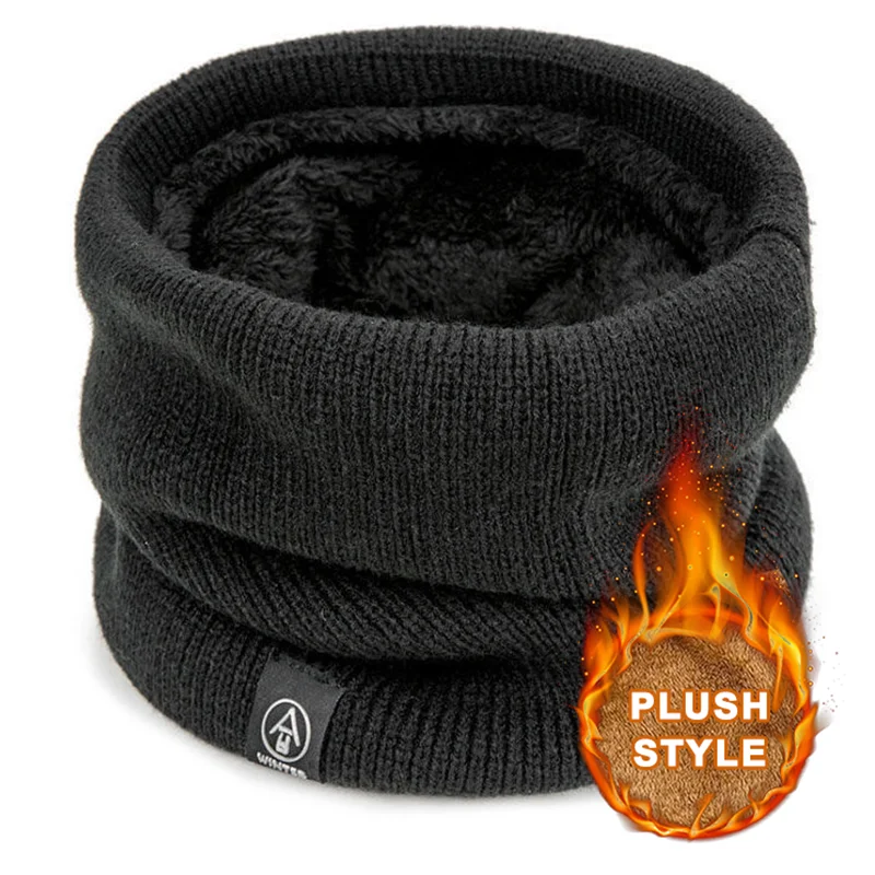 Fashion Soft Knitted Neck Warmer Sport Scarf For Men And Women Cold Proof Winter Face Cover For Running & Skating black 4pcs