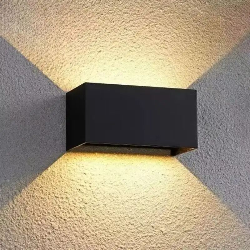 AeroGlow IP65 Aluminum LED Wall Light Modern Outdoor & Indoor Up Down Lamp 24w Black cobs White 6000k