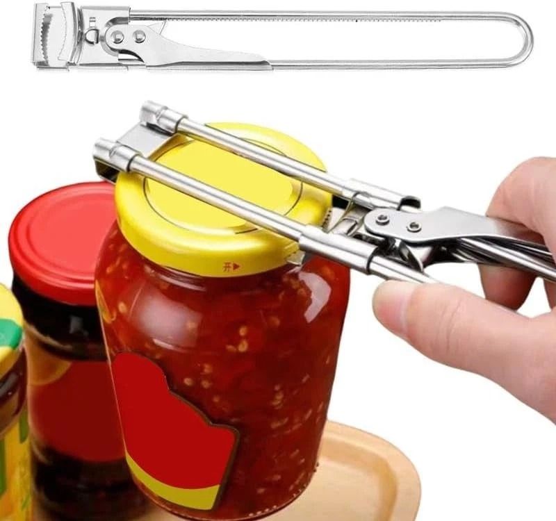 Stainless Steel Adjustable Can Opener & Multifunctional Jar Lid Gripper Tool Stainless Steel Adjustable Can Opener & Multifunctional Jar Lid Gripper Tool