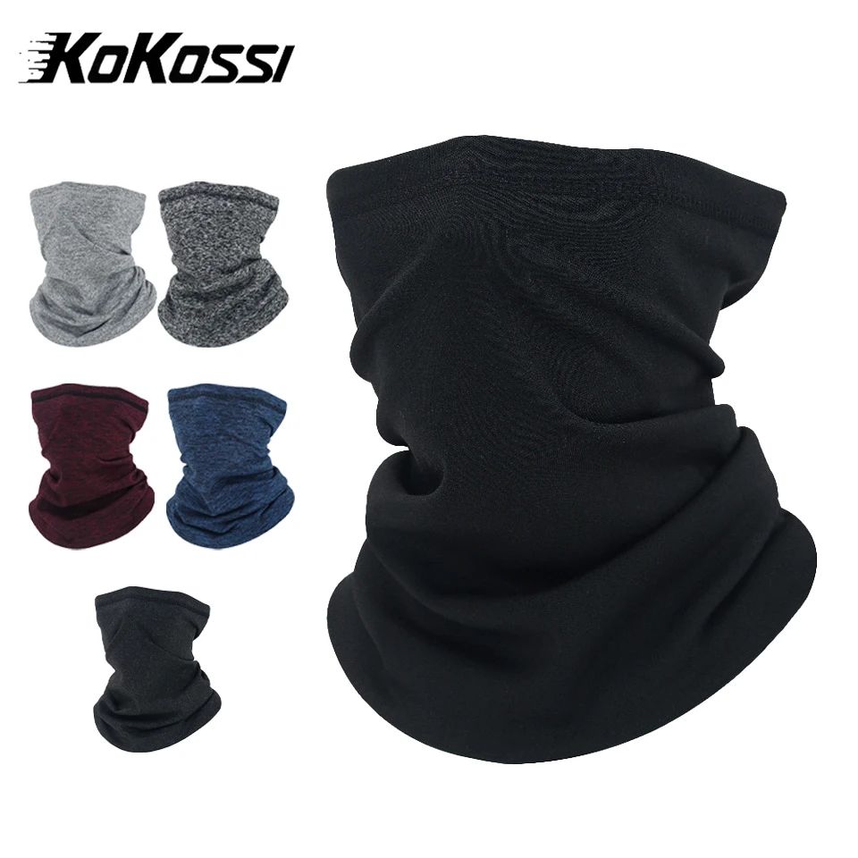 KoKossi Windproof Polar Fleece Neck Gaiter Winter Cycling Face Mask & Thermal Neck Warmer light Gray